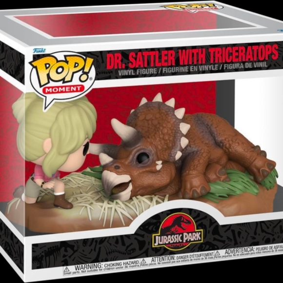 Funko Other - NEW! FUNKO POP! MOMENT DR SATTLER + TRICERATOPS TARGET EXCLUSIVE JURASSIC PARK